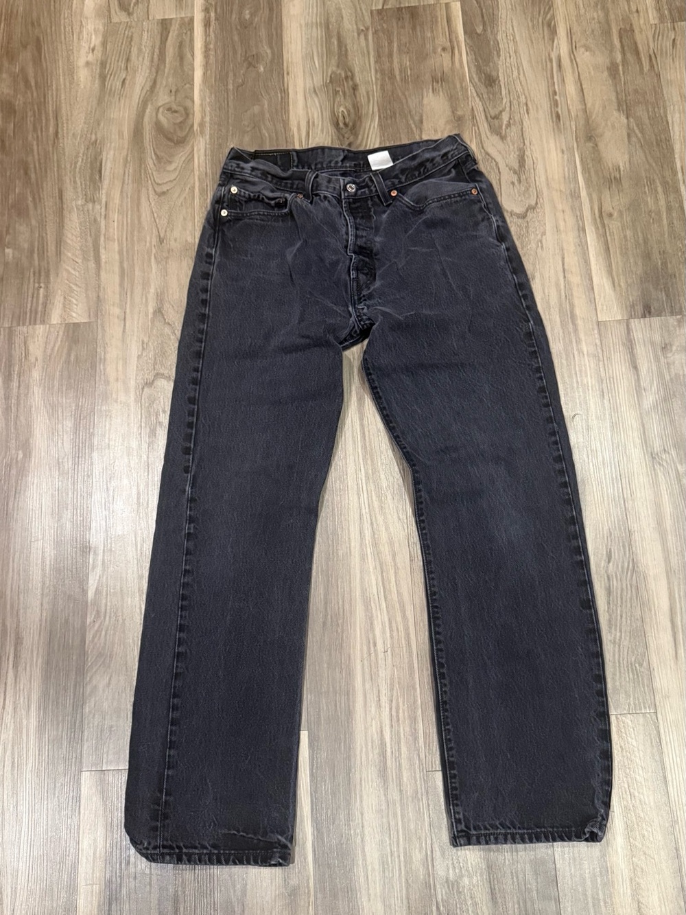 Levi's Men's Black Straight Jeans 501’s - Classic Straight Fit